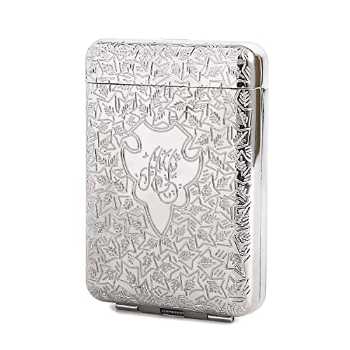 ONEONTA Metal Case Vintage Holder Case - Carrying Case Peaky Blinders Box for Women and Men, Holds 12, up to 84mm, Sliver