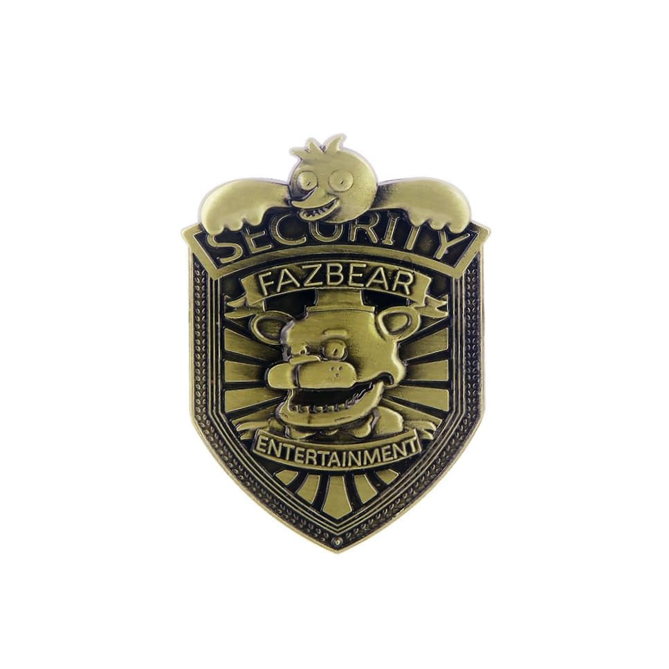 FNAF Fazbear Security Guard Badge - Freddy's Nights Costume Cosplay Brooch Pin - Gift For Men Women (XZFANF)