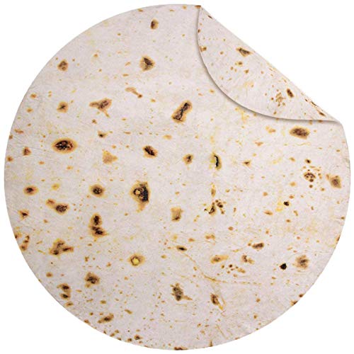 Jorbest Burritos Tortilla Wrap Blanket for Adults and Kids, Double Sided Funny Food Blanket, Novelty Funny Gifts for Women Men Teen, 285 GSM Soft Flannel Taco Blanket, 60 inches Yellow