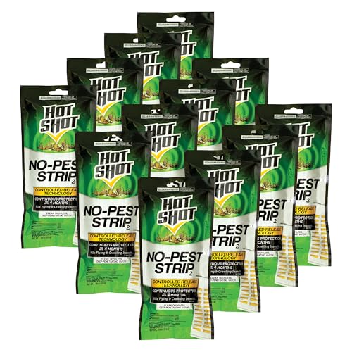 Hot Shot No-Pest Strip 2, Controlled Release Technology Kills Flying and Crawling Insects 2.29 Ounce (Value Pack of 12)