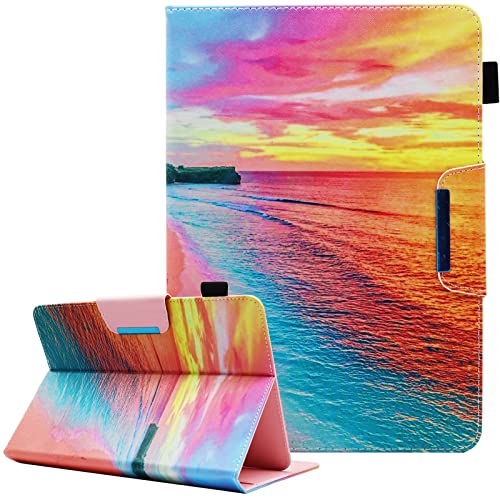 Universal 7 8 Inch Android Tablet Case, Nannxiebky Multi-Angle Viewing Stand PU Leather Wallet Tablet Case Cover for 7 8 inch and More 7' - 8.5' Tablet, Coast