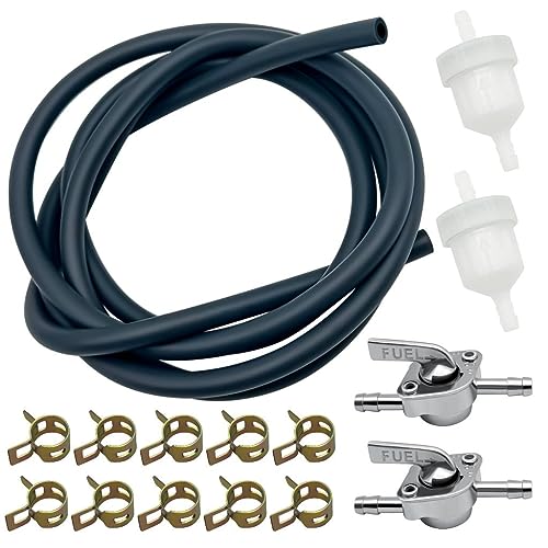 Strongthium 3/16 Fuel Line Hose Kit for Scooters ATVs Dirt Bikes Mini Bikes & Go-Karts with 3/16 Gas Clamps Valve & Filters