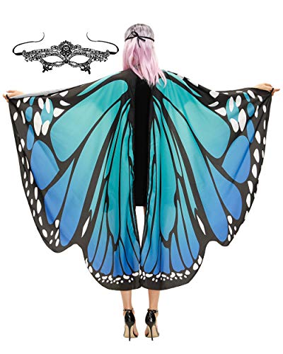TONAK Butterfly Wings Costume Adult Halloween Butterfly Cape Costume Women Party