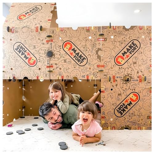Make-A-Fort Building Kit - Create Giant Indoor Forts for Kids - Screen-Free Creative Play - Durable, Reusable - Made in USA