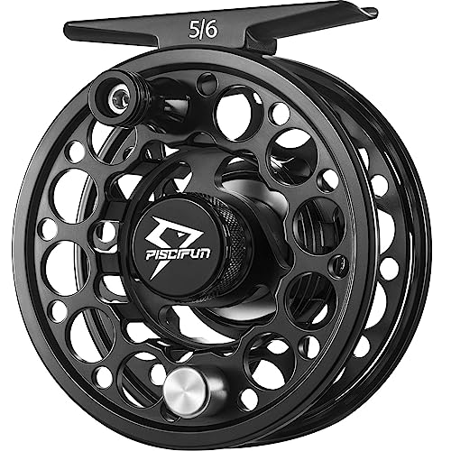 Piscifun Sword Fly Fishing Reel, CNC-Machined Aluminum Alloy Fly Reel, Light Weight and Corrosion Resistance Design 7/8wt Black