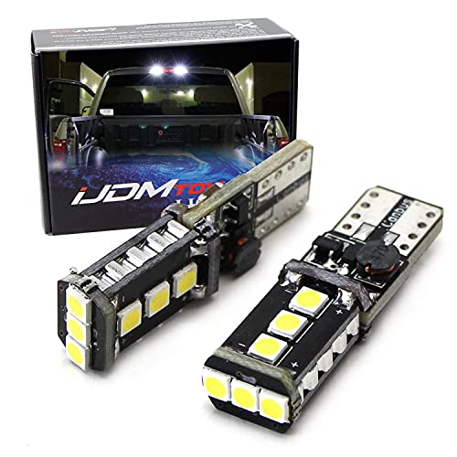 iJDMTOY Xenon White High Power 9-SMD 906 912 920 921 T15 LED Replacement Bulbs Compatible With Truck 3rd/Third Brake Lamp Cargo Illumination Lights