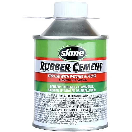 Slime 1050 Rubber Cement, Tire Repair, use Plugs or Patches, 8 oz. can