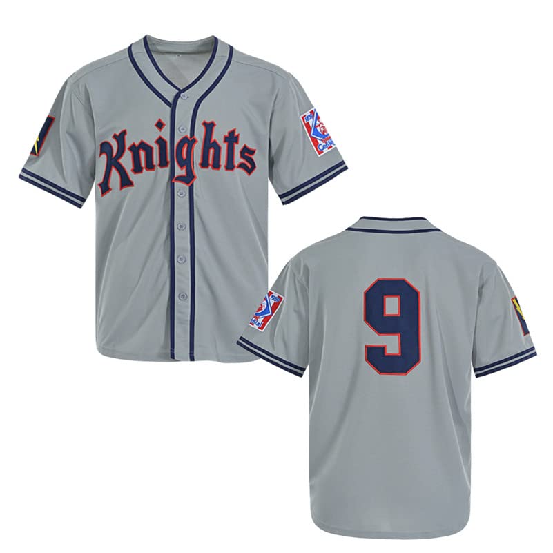 Men's Roy Hobbs New York Knights The Natural Movie Baseball Jerseys Grey (XL)