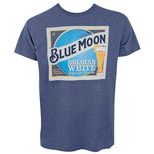 Blue Moon Belgian White Beer Label Men's Blue T-Shirt X-Large