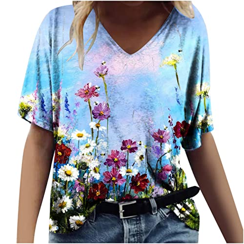 Thsue Dressy Summer Tops for Women 2024 Blouses for Women Fashion 2024 Plus Size Work Out Shirts Gym Loose Long Basic Tees Fitted Pack Red Polo Shirts for Women Dry Fit Spring Deals