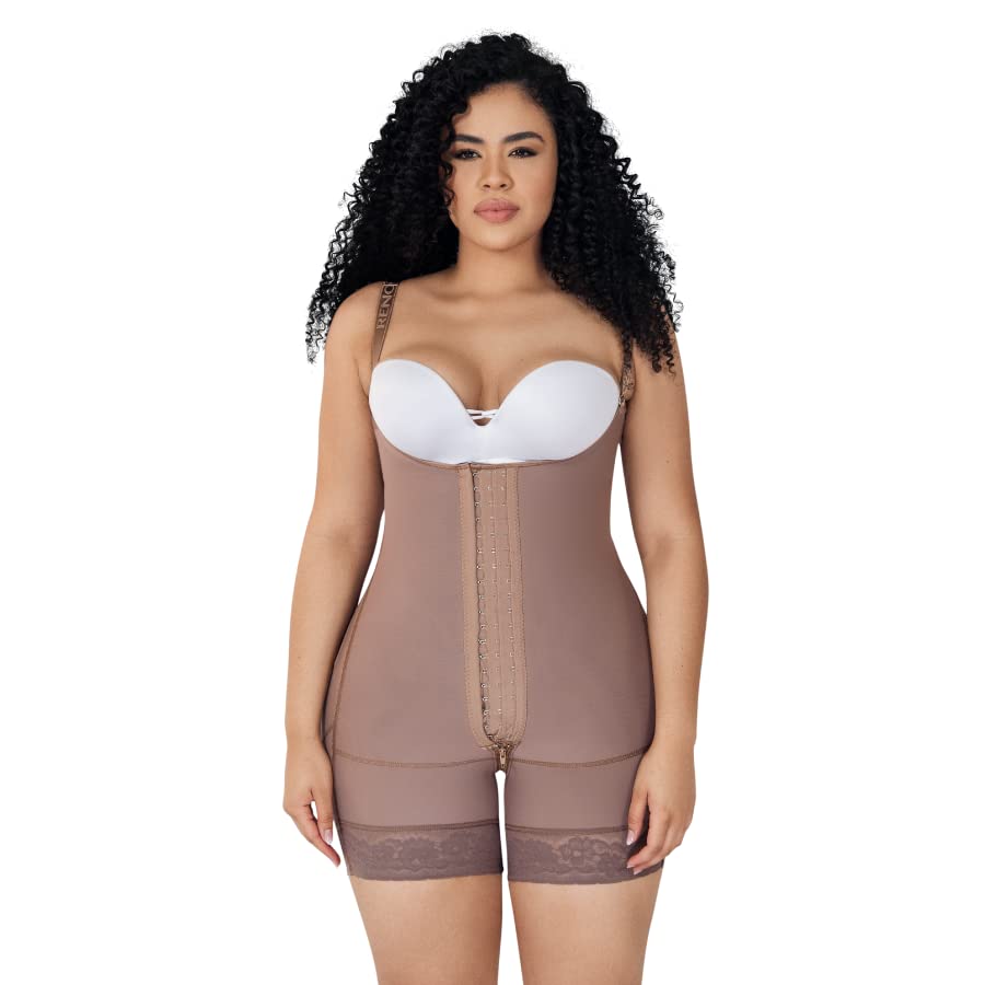 Renova High compression girdle, High Waist Tummy Control, Full Body Shaper for Women Compression Shapewear Bodysuit (Cocoa Elisse, Large)