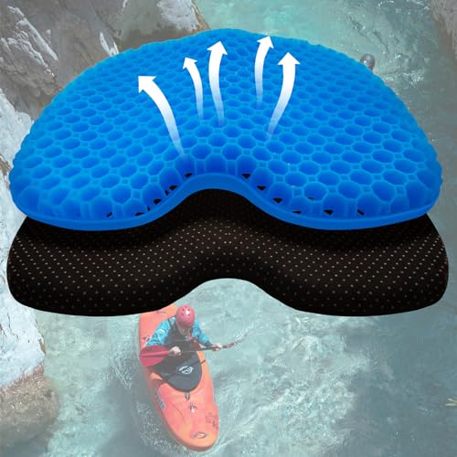 ohaayoo Kayak Seat Cushion, Anti Slip Waterproof Gel Kayak Canoe Cushion, for Stadium Sit in Kayak Fishing Kayak Canoe Kayak Accessories(Blue)