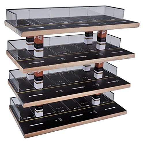 DYNWAVE 1/64 Scenery Simulation Parking Lot Acrylic Display Case Desktop Decor,Black