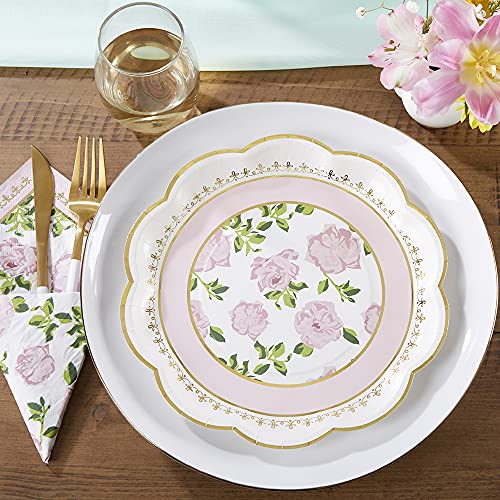 Kate Aspen Tea Time Whimsy Paper Plates, Wedding/Party Disposable Dinnerware, Pink