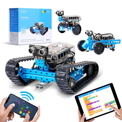 Makeblock mBot Ranger 3 in 1 Robot Toys, Coding Robot Kit STEM Educational Building Toys Support Scratch Arduino Programming, Programmable Remote Control Robot Gift for Kids Ages 10+