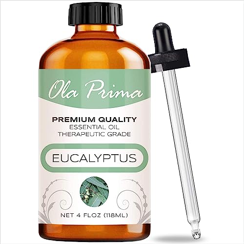 Ola Prima Eucalyptus Essential Oil - Therapeutic Grade for Aromatherapy, Diffuser, Hydrates Skin,Soothes Dry, Dropper - 4 fl oz