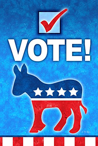 Toland Home Garden 1110763 Vote Democrat Democrat Flag 12x18 Inch Double Sided Democrat Garden Flag for Outdoor House Political Flag Yard Decoration