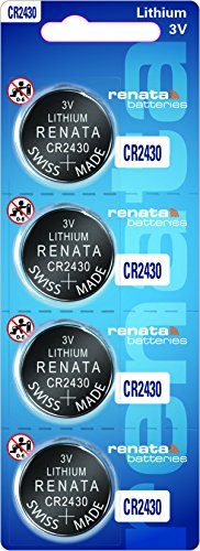 Renata CR2430 Batteries - 3V Lithium Coin Cell 2430 Battery (4 Count)