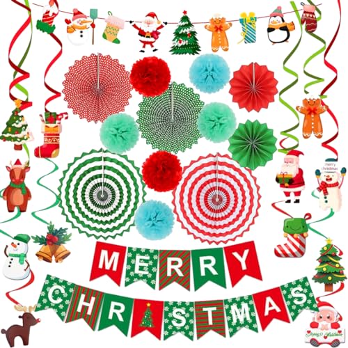 Jofan Christmas Hanging Decorations Set for Indoor Outdoor Christmas Decor Holiday Party Supplies