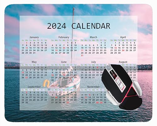 YENDOSTEEN Calendar 2024,Sky Rocks Sunset Ocean Surf Beach Mouse Pads Type 926