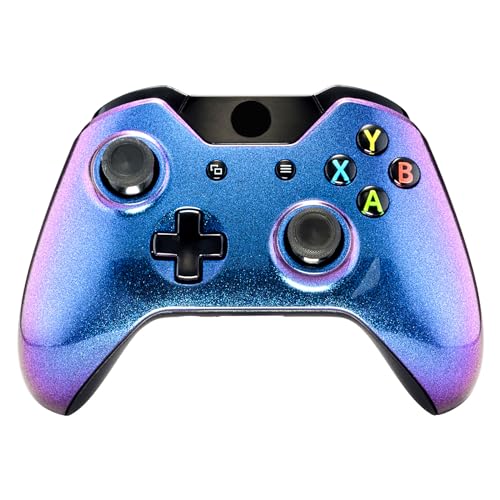 eXtremeRate Custom Design Unique Chameleon Purple Blue Glossy Top Shell Case Front Housing Replacement Faceplate Kits Xbox One Remote Controller Cover - Controller NOT Included