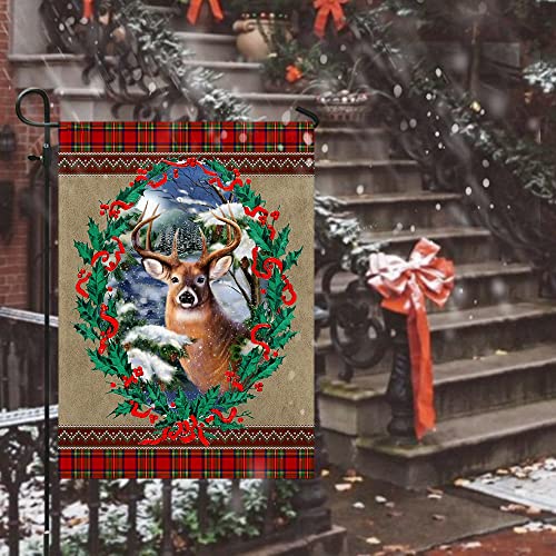 American Flag - Deer Christmas Flag For Outdoor House Home Decorative Yard - Outdoor Flag-28x40x3.5 inch