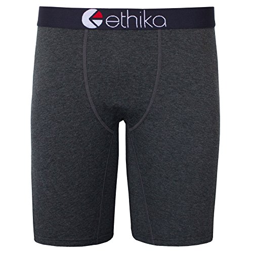 Ethika Mens Staple Boxer Briefs | Heather Black Grey (Assorted, Medium)