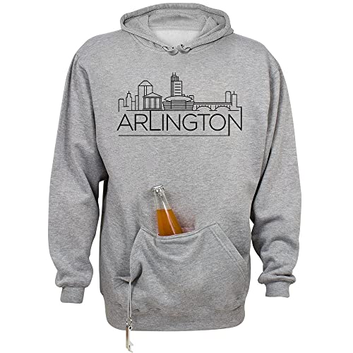 TeesAndTankYou Skyline Arlington Virginia Beer Holder Tailgate Hoodie Sweatshirt Unisex 2X-Large Oxford