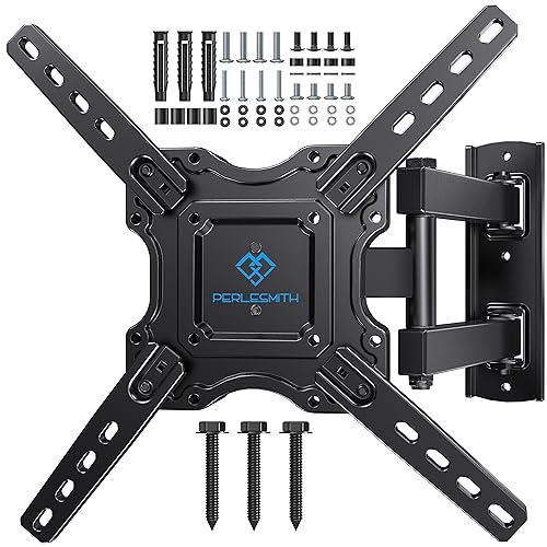 PERLESMITH UL Listed Full Motion TV Wall Mount for Most 26-60 inch Flat Curved OLED 4K TVs up to 77lbs, Wall Mount TV Bracket with Swivel & Extension Arm, Tilt, Leveling, Max VESA 400x400mm, PSMFK12
