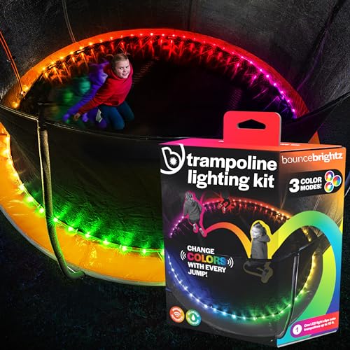 Brightz LED Light Up Trampoline Lights Solar Powered RGB Color Changing Motion Activated Trampoline Accessories Trampoline Toys Trampoline Games Trampoline with Lights Christmas Gift Boys Girls Kids