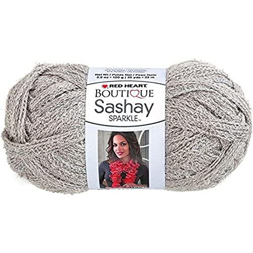 Coats Yarn Red Heart Boutique Sashay Sparkle Yarn, Platinum