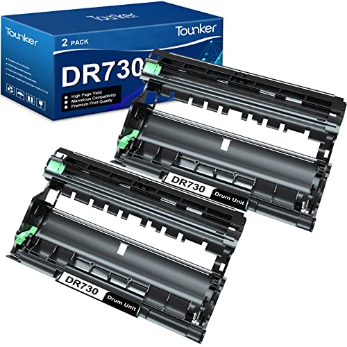 Tounker DR730 Drum Unit Compatible Replacement for Brother DR730 DR-730 DR 730 for HL-L2350DW HL-L2395DW HL-L2370DW HL-L2390DW MFC-L2710DW MFC-L2750DW DCP-L2550DW Printer (2 Drum, NOT Toner)