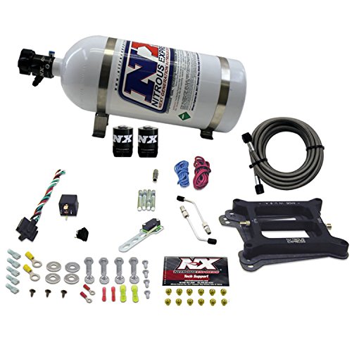 Nitrous Express 30040-10 4150 50-300 HP 4-BBL Gasoline Conventional Stage 6 Plate System with 10 lbs. Bottle