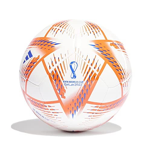 adidas unisex-adult FIFA World Cup Qatar 2022 Al Rihla Club Soccer Ball, White/Solar Red/Pantone, 5