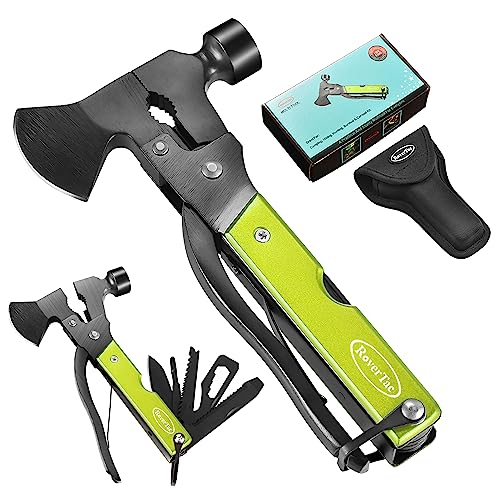 RoverTac Multitool Axe Hatchet Camping Survival Gear Christmas Gifts for Dad Men Husband Him 14-in-1 Multi Tool Gadgets for Mens Gifts Dad Gifts Perfect Multitool Gifts for Camping Hiking Survival