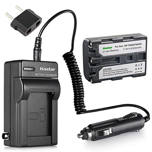 Kastar Battery and Charger w/Car Charger Replacement for Sony NP-FM50 NP-QM51 and Sony DSC-F707 DSC-F717 DSC-F828 DSC-R1 DSC-S30 DSC-S50 DSC-S70 DSC-S75 DSC-S85 DSR-PDX10 HVL-ML20M HVR-A1 GV-D1000