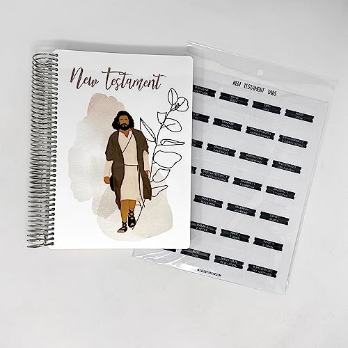 Spiral Bound King James Verions New Testament Bible for Women | Come Follow Me 2023 | KJV Bible with Wide Margins for Notes & Journaling | Cute Bible Study Workbook | New Testament Tabs Included