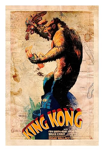 Retro King Kong Poster 24x36 inches in size. - An Authentic Poster Office Print with Holographic Sequential Numbering.