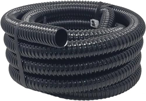 Sealproof Kinkproof 1-1/4 Dia Pond Tubing, Waterfall Pump & Aquarium Hose, 1-1/4-Inch ID, 20 FT, Black, Corrugated, Made in USA