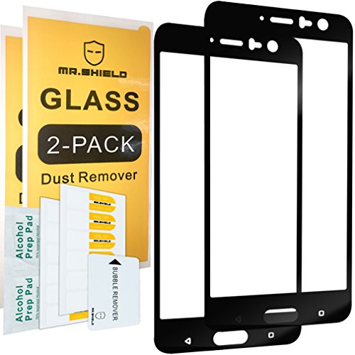 Mr.Shield [2-PACK] Designed For HTC U11 [Tempered Glass] [Full Cover] [Black] Screen Protector with Lifetime Replacement