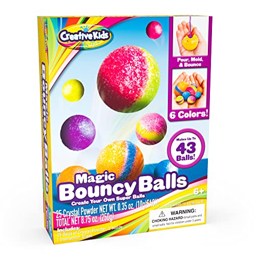 Creative Kids DIY Magic Bouncy Balls - Create Your Own Ball Maker Kit - Educational Science Experiment for Boys and Girls - 25 Multicolor Bags & 5 Molds Makes Up to 43 Balls - Ball Kit for Ages 6+