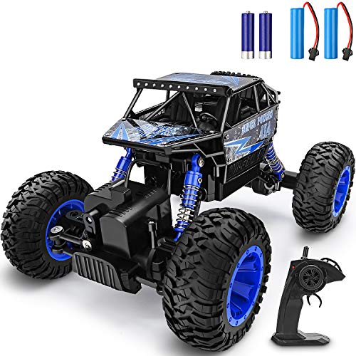 Yezi RC Car 1:18 Large Scale, 2.4Ghz All Terrain Waterproof Remote Control Truck with 2 Batteries,4x4 Electric Rapidly Off Road Car for, Remote Control Car for Kids Boys and Adults