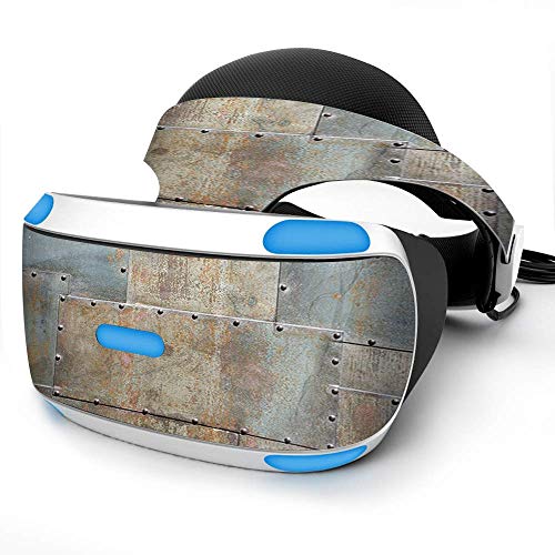 Sony Playstation VR Headset Skin Decal Vinyl Wrap - Metal Panel Aircraft Rivets