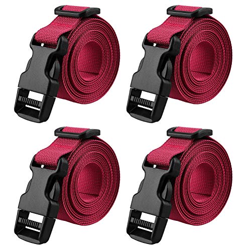 MAGARROW 78' x 1' Strap Buckle Packing Straps Adjustable 1-Inch Belt (Red (4-PCS))