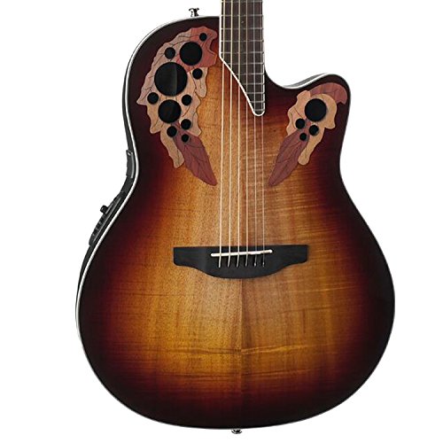 Ovation Celebrity Elite Plus Figured Koa Top Acoustic-Electric Guitar, Koa Burst