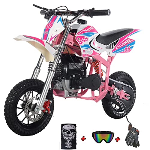X-Pro Cyclone 40cc Kids Dirt Bike Mini Pit Bike Dirt Bikes Motorcycle Gas Power Bike Off Road (Pink)