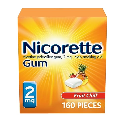 Nicorette 2 mg Nicotine Gum to Help Stop Smoking - Fruit Chill Flavored Stop Smoking Aid, 160 Count
