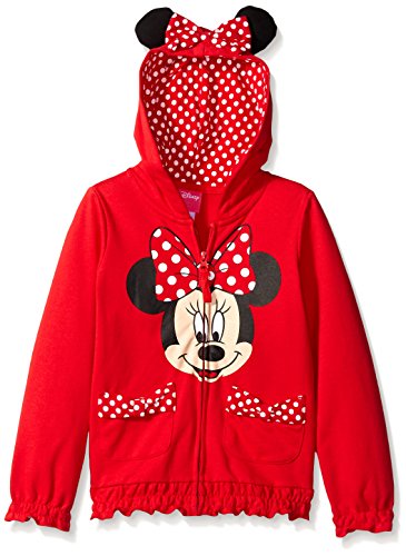 Disney girls Minnie Polka-dot Bow Hoodie Hooded Sweatshirt, Red, 5 6 US