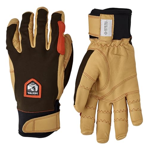 Hestra Outdoor Work Gloves: Ergo Grip Riding Cold Weather Gloves, Dark Forest/Natural Brown, 8