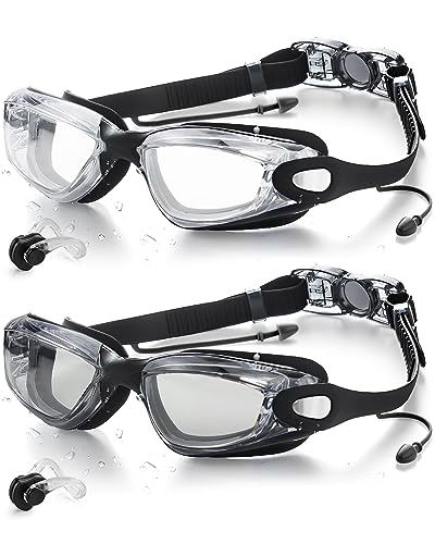 Victoper Swim Goggles 2 Pack, Anti Fog&UV Swimming Goggles for Audlt, No Leaking Swim Glasses for Men Women Youth